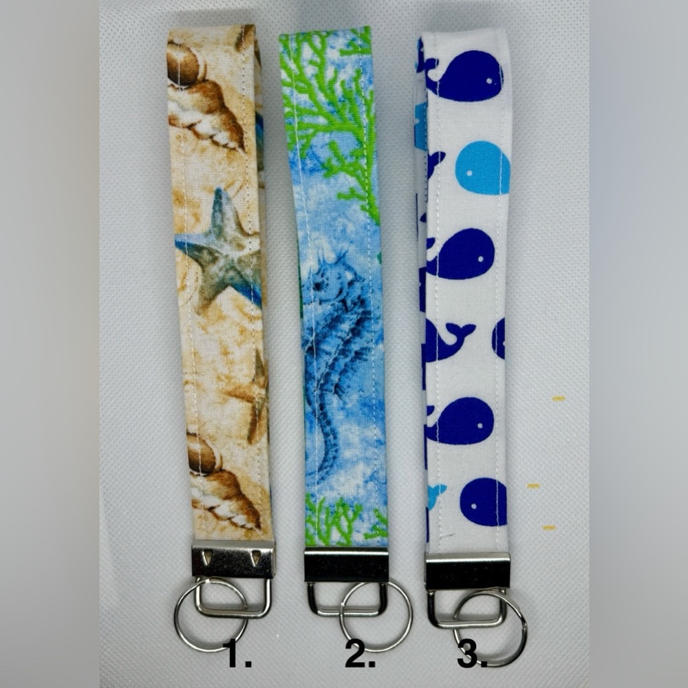 Beach Patterned Wristlet Keychain